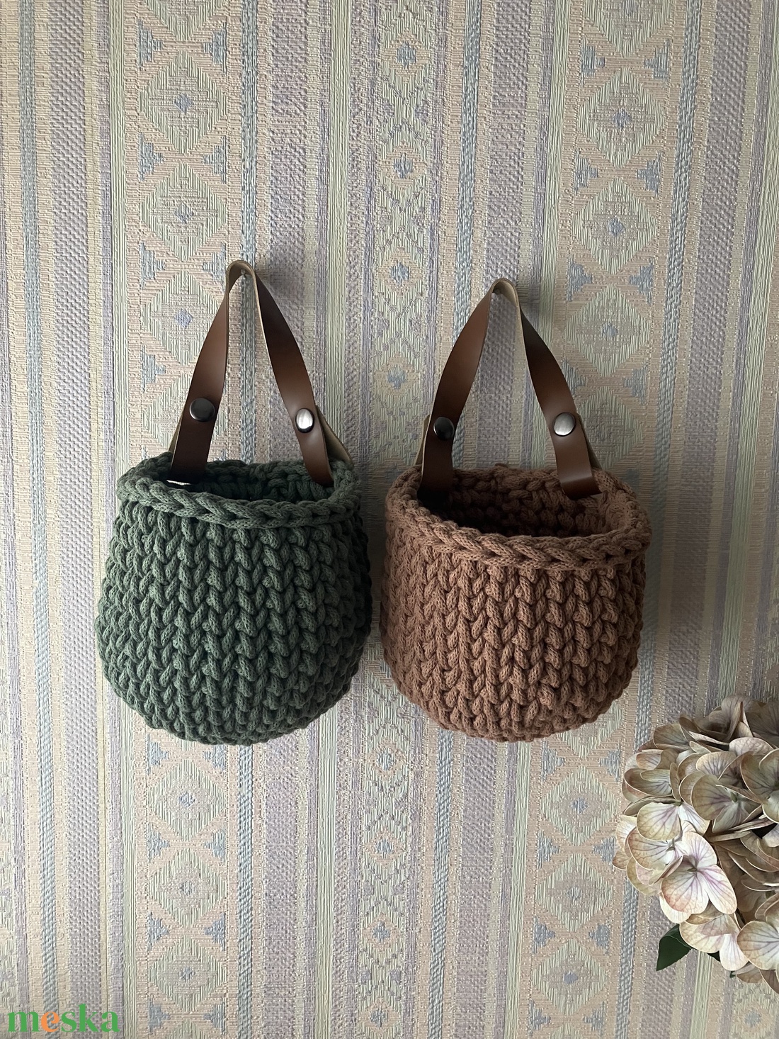 Horgolt tárolók - otthon & életmód - tárolás & rendszerezés - tárolókosár - Meska.hu