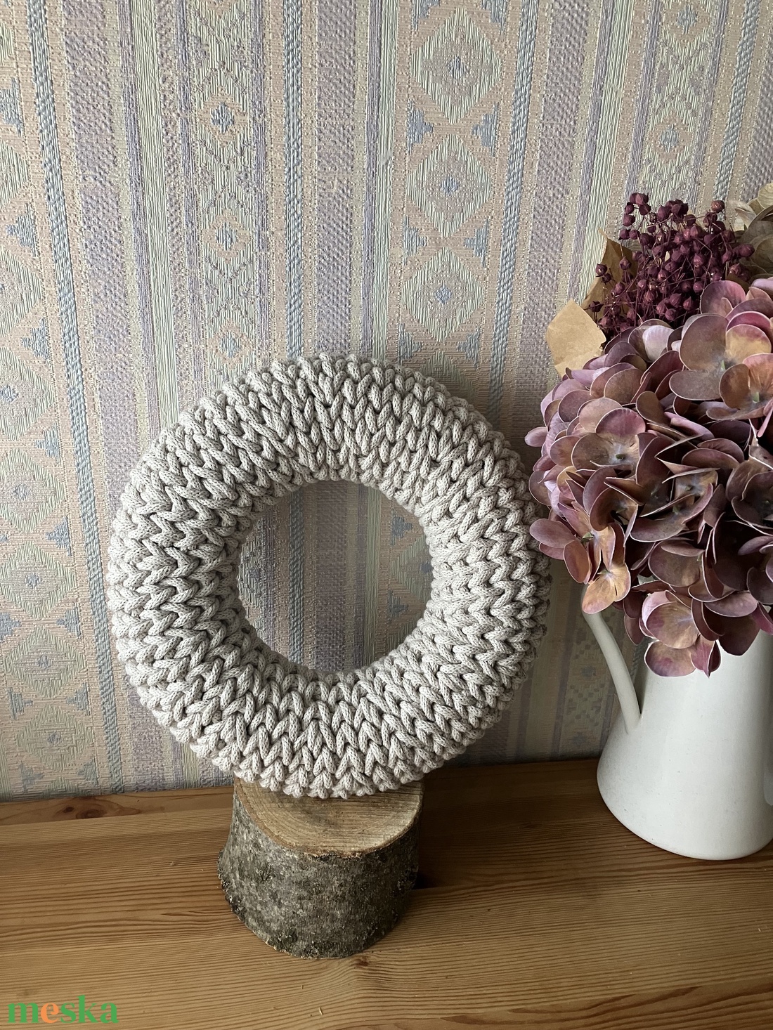 Horgolt koszorú - otthon & életmód - dekoráció - asztal és polc dekoráció - asztaldísz - Meska.hu