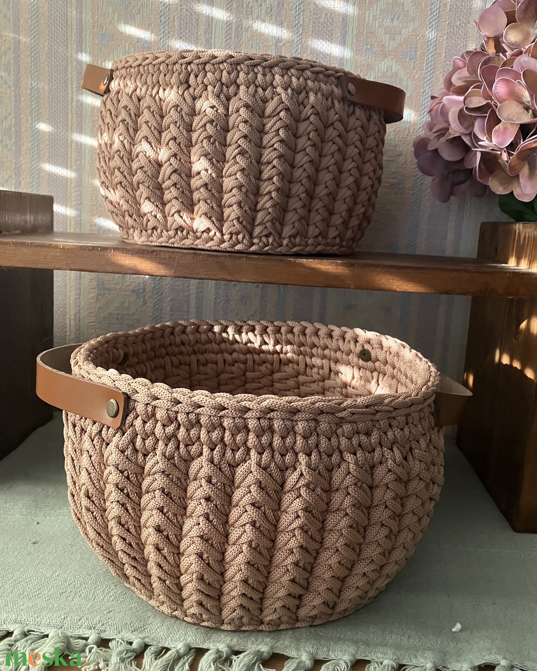Horgolt tároló kosár - otthon & életmód - tárolás & rendszerezés - tárolókosár - Meska.hu