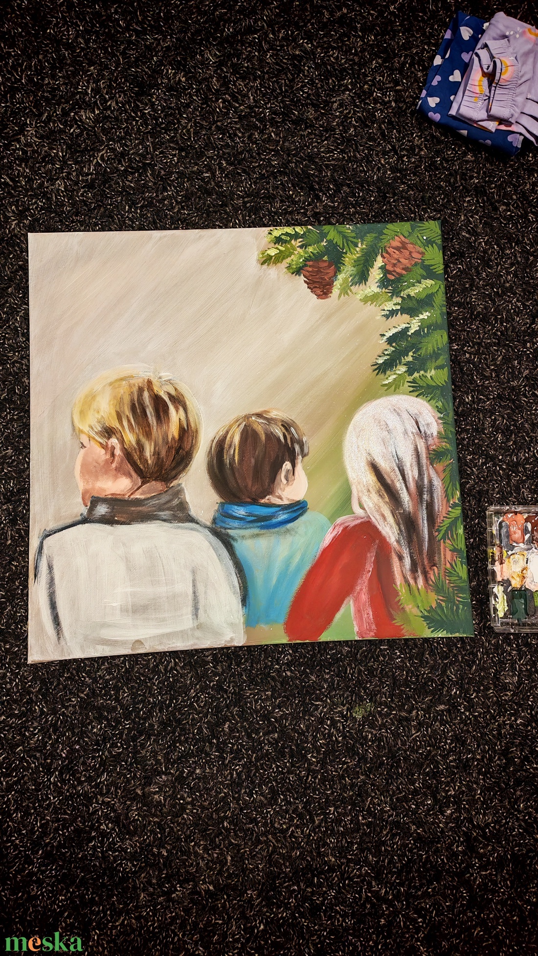 Gyerekek  - művészet - festmény - akril - Meska.hu