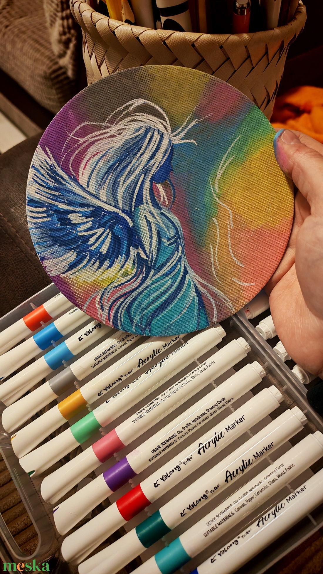 Angyal - művészet - festmény - festmény vegyes technika - Meska.hu