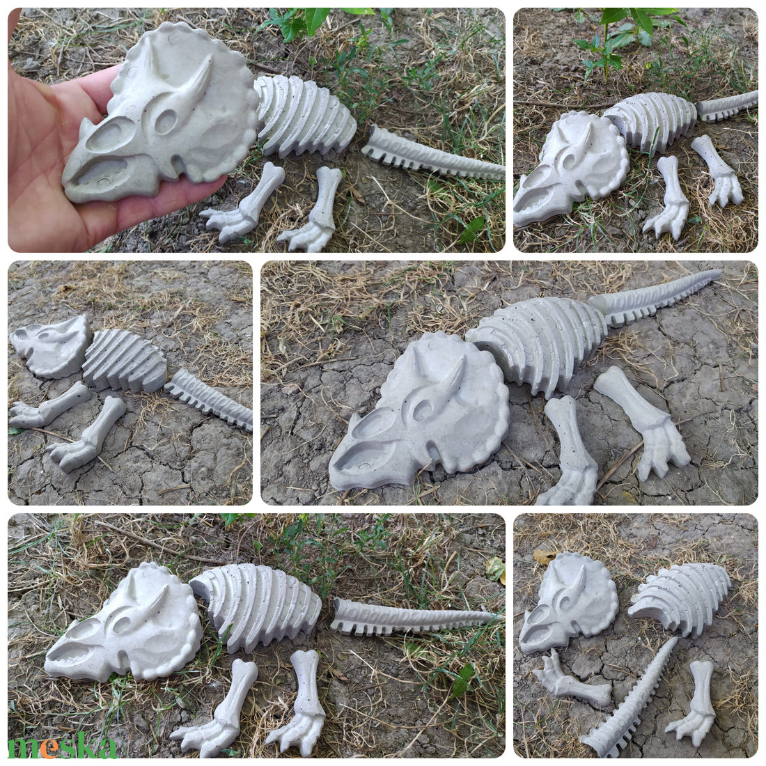 Beton Dinoszaurusz csontváz Triceratops - otthon & életmód - ház & kert - kerti dísz - Meska.hu