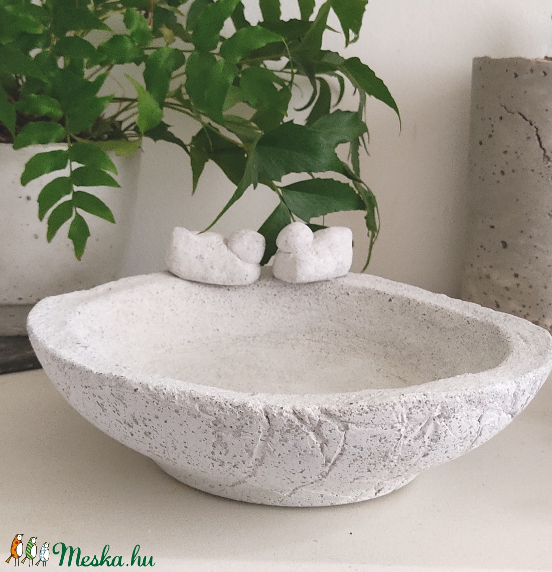 beton madáritató - otthon & életmód - ház & kert - madáretető & itató - Meska.hu