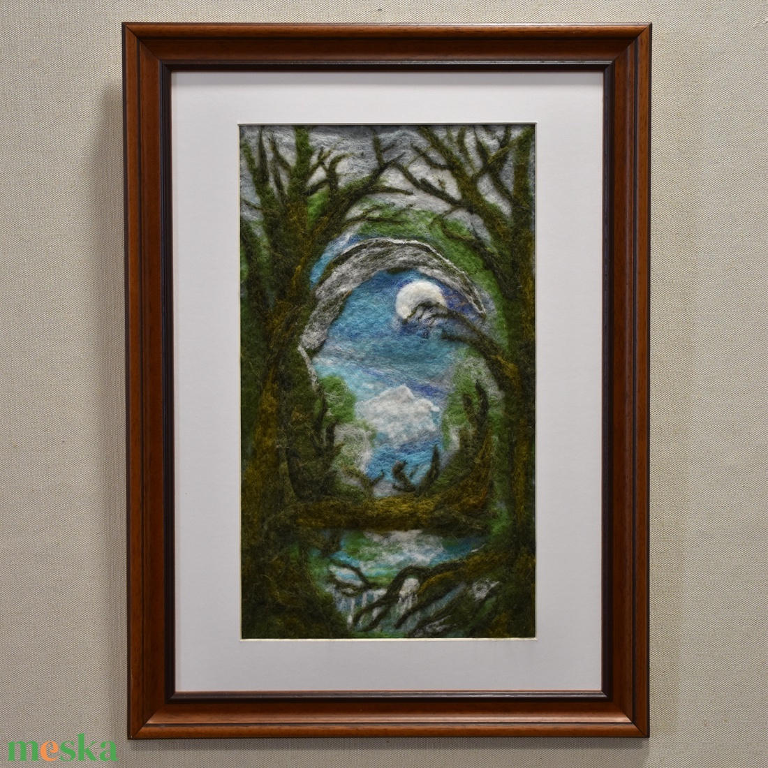 Túloldalon - Nemezelt gyapjú falikép - művészet - textilkép - nemezelt - Meska.hu