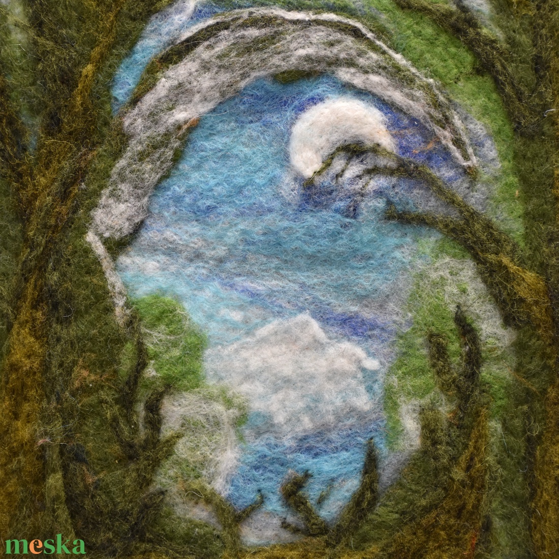 Túloldalon - Nemezelt gyapjú falikép - művészet - textilkép - nemezelt - Meska.hu