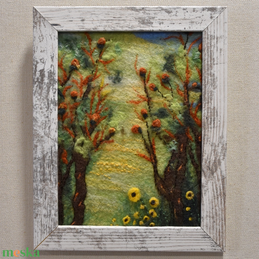 Erdő mélyén - Nemezelt gyapjú falikép - művészet - textilkép - nemezelt - Meska.hu