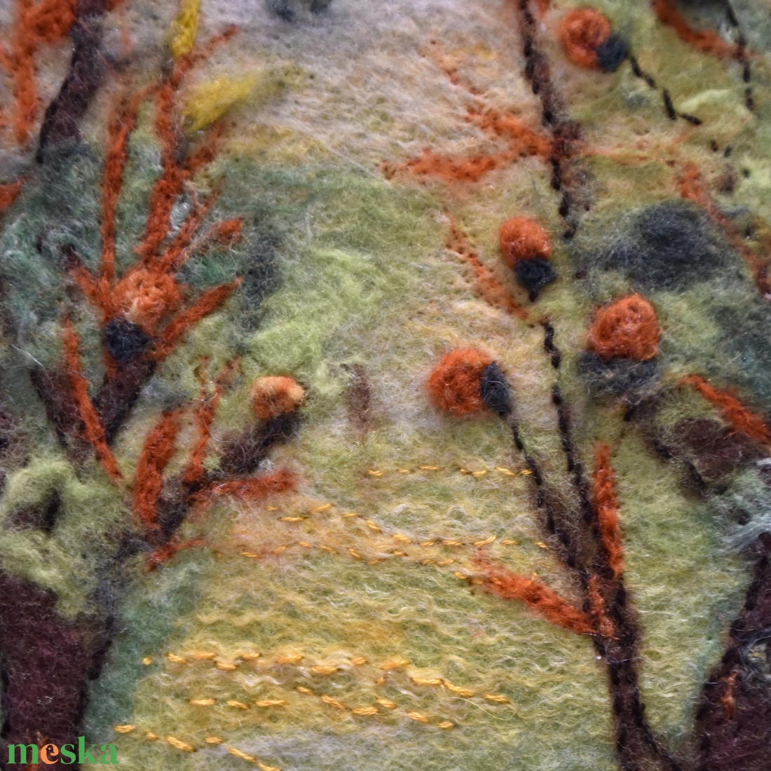 Erdő mélyén - Nemezelt gyapjú falikép - művészet - textilkép - nemezelt - Meska.hu