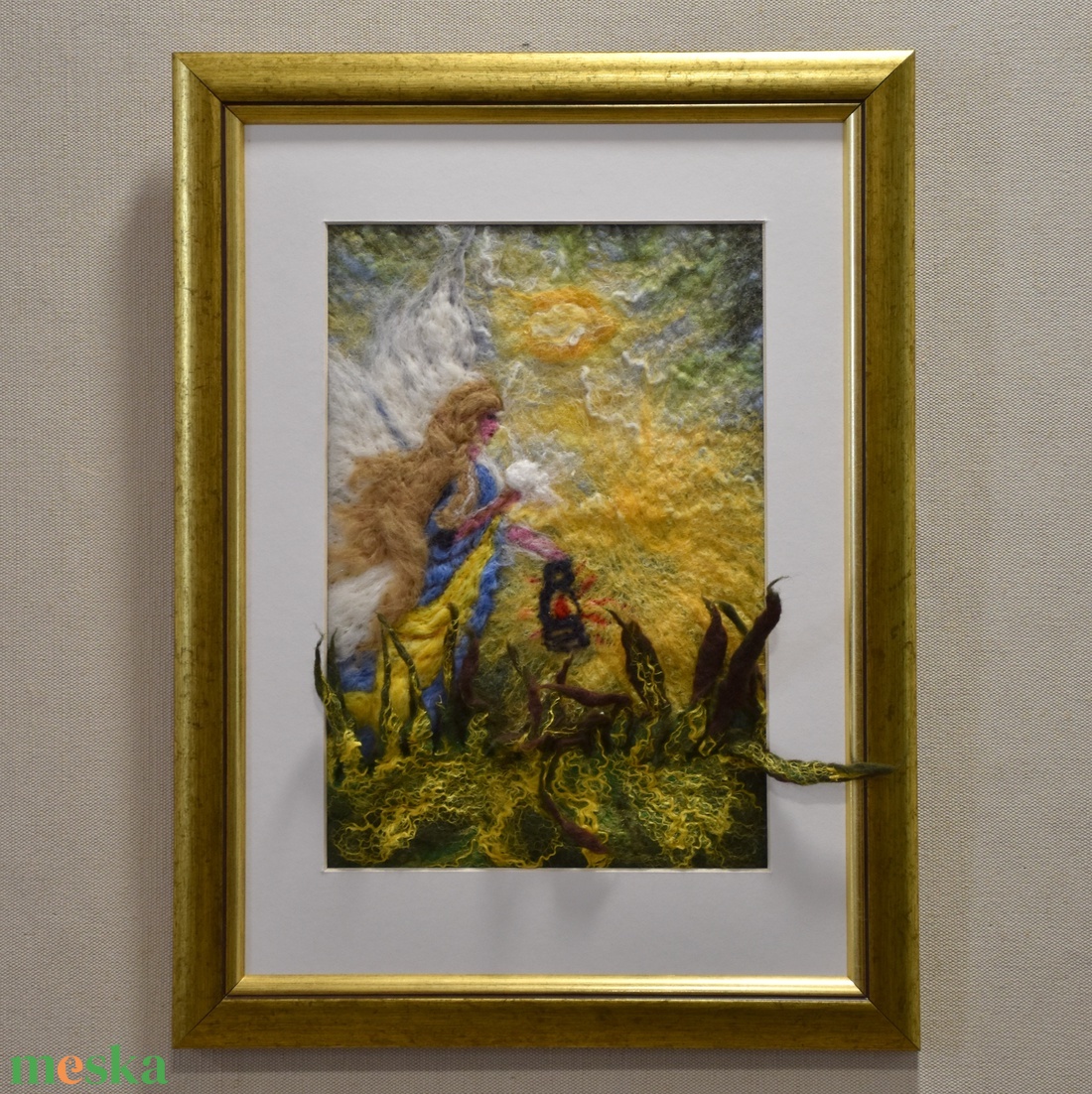 Angyali fény - Nemezelt gyapjú falikép - művészet - textilkép - nemezelt - Meska.hu