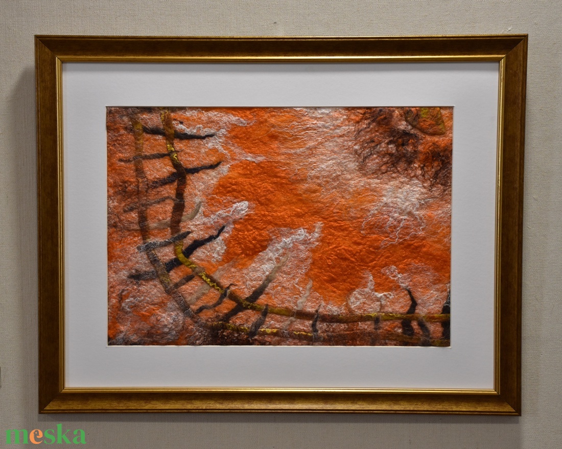 Túloldalon - Nemezelt gyapjú falikép - művészet - textilkép - nemezelt - Meska.hu