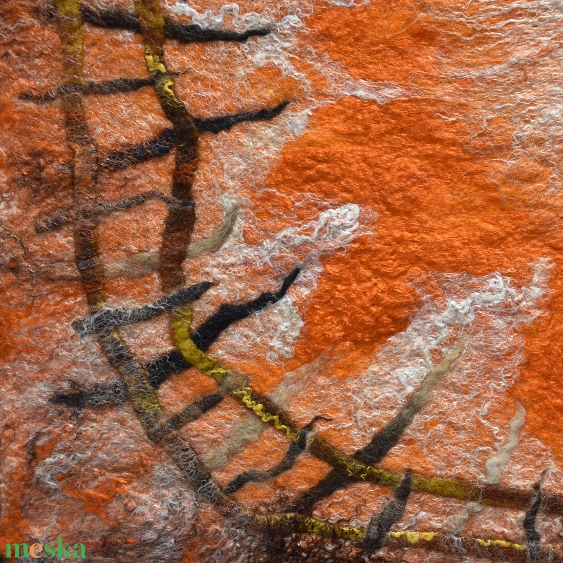 Túloldalon - Nemezelt gyapjú falikép - művészet - textilkép - nemezelt - Meska.hu