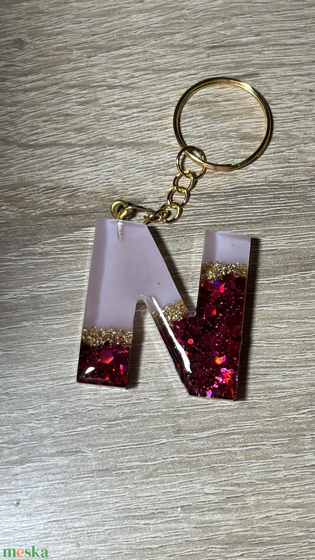 Csillogó betűs kulcstartó - táska & tok - kulcstartó & táskadísz - kulcstartó - Meska.hu