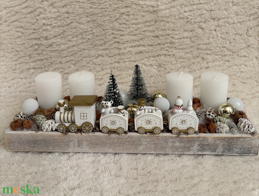 Adventi vonatos asztaldísz  - karácsony - adventi díszek - adventi asztaldísz - Meska.hu