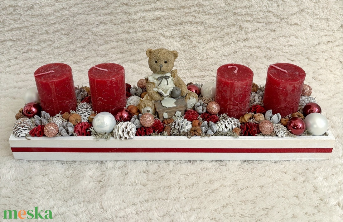 Adventi macis asztaldísz 2 - karácsony - adventi díszek - adventi asztaldísz - Meska.hu