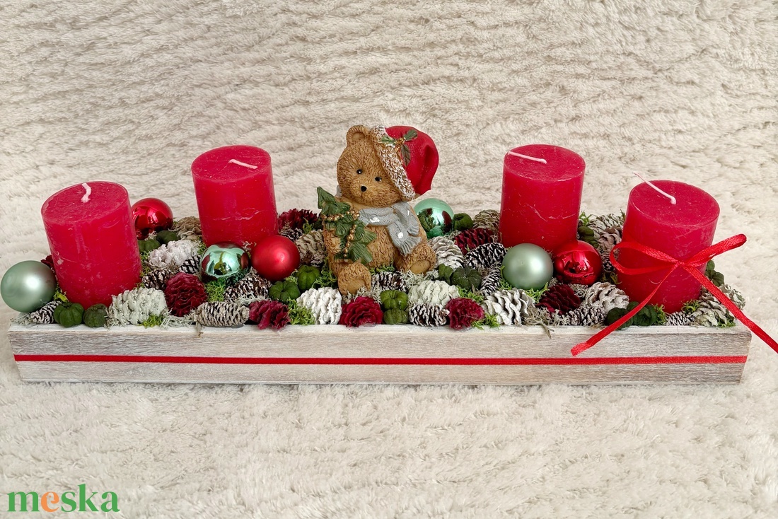 Adventi macis asztaldísz  - karácsony - adventi díszek - adventi asztaldísz - Meska.hu