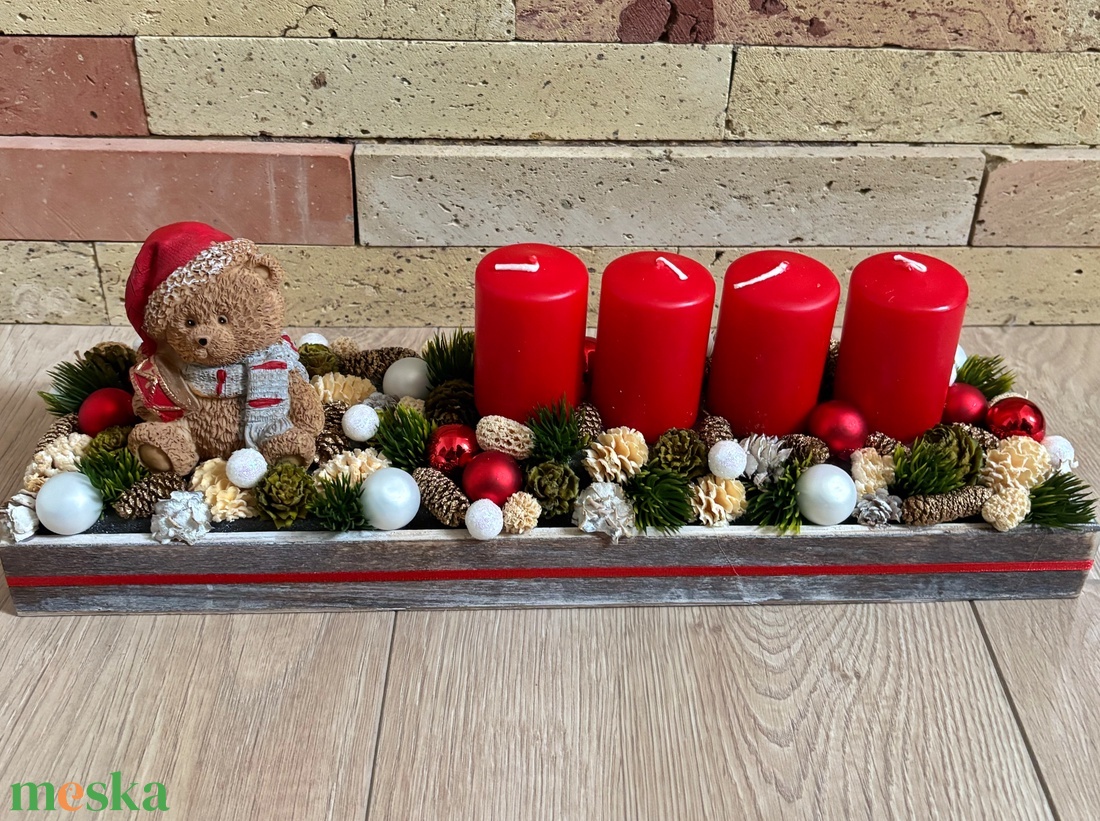 Adventi macis asztaldísz2 - karácsony - adventi díszek - adventi asztaldísz - Meska.hu