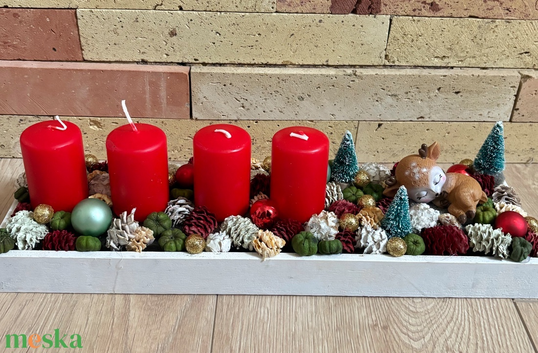 Őzikés adventi asztaldísz  - karácsony - adventi díszek - adventi asztaldísz - Meska.hu