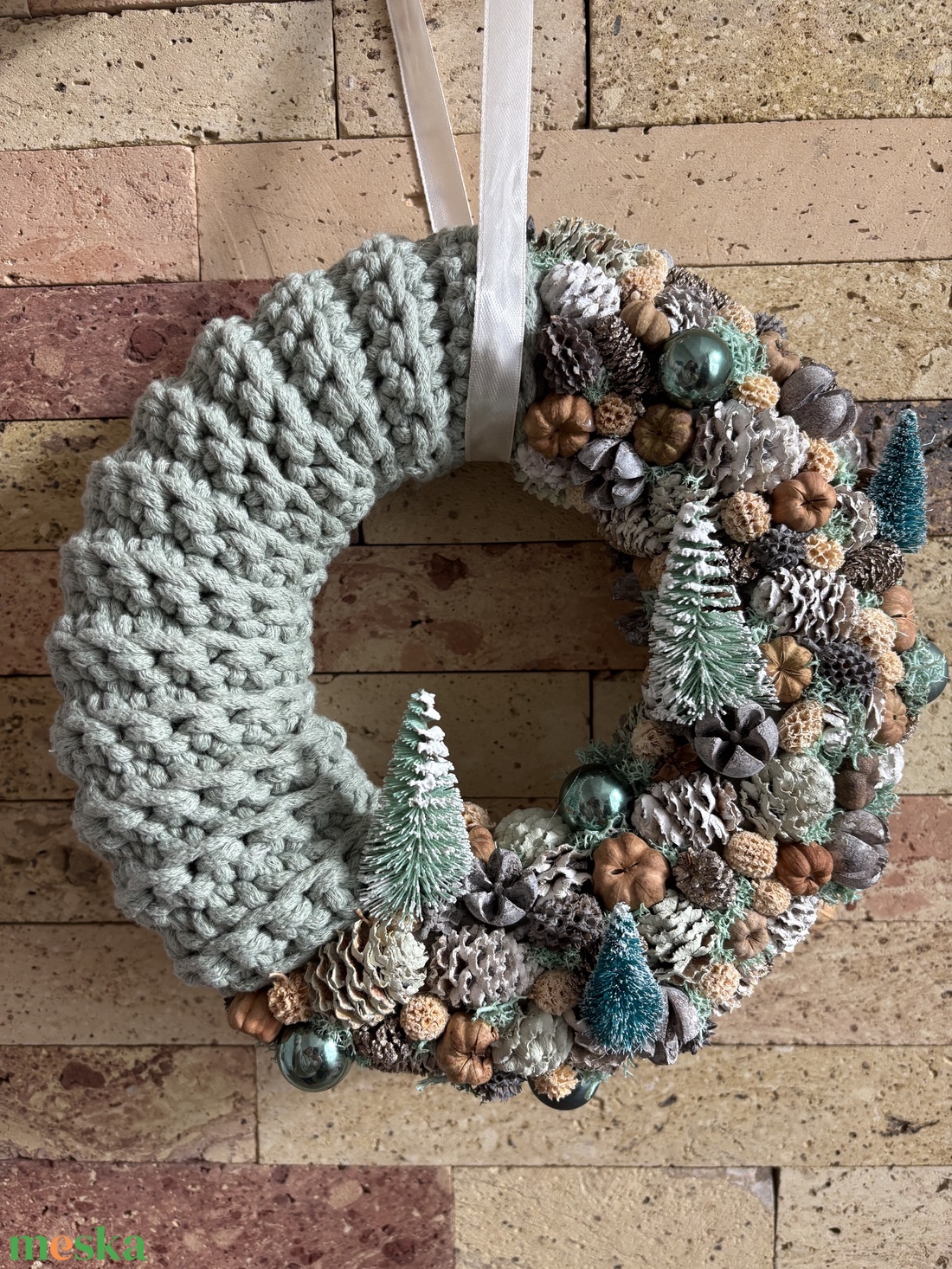 Téli kopogtató  - otthon & életmód - dekoráció - ajtó- és ablak dekoráció - ajtódísz & kopogtató - Meska.hu