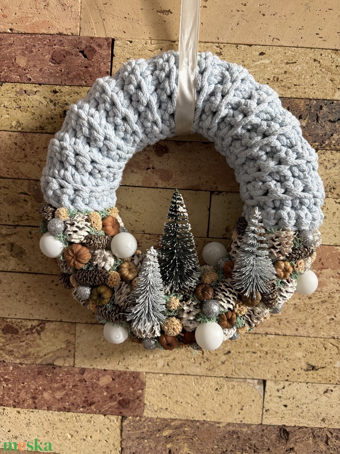 Horgolt télies kopogtató  - otthon & életmód - dekoráció - ajtó- és ablak dekoráció - ajtódísz & kopogtató - Meska.hu