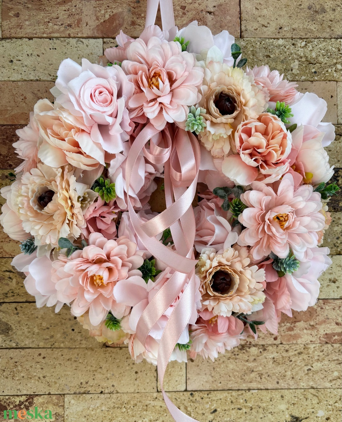 Tavaszi pasztell színű ajtódísz - otthon & életmód - dekoráció - ajtó- és ablak dekoráció - ajtódísz & kopogtató - Meska.hu