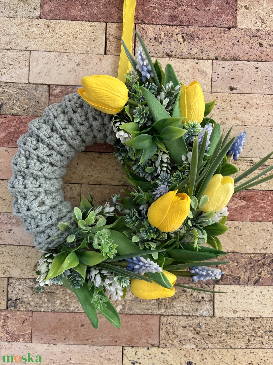 Tavaszi tulipános kopogtató  - otthon & életmód - dekoráció - ajtó- és ablak dekoráció - ajtódísz & kopogtató - Meska.hu