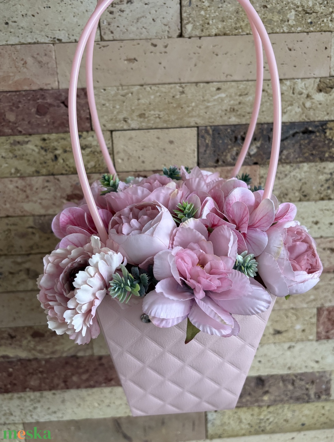 Rózsaszín ballagási virágtáska  -  - Meska.hu