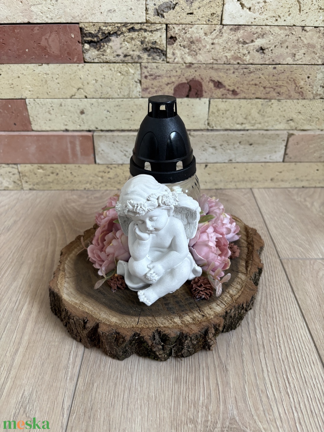 Angyalkás sírdísz  - otthon & életmód - vallás - temetkezési tárgy - sírdísz, kegyeleti dísz - Meska.hu