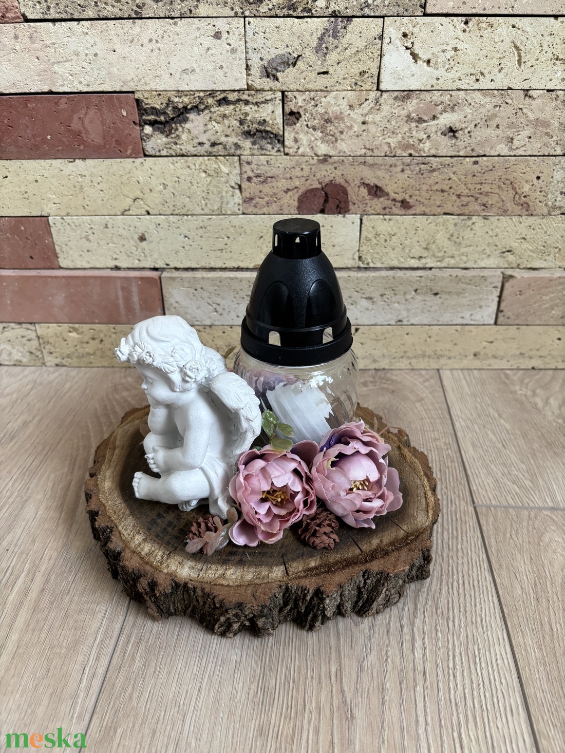 Angyalkás sírdísz  - otthon & életmód - vallás - temetkezési tárgy - sírdísz, kegyeleti dísz - Meska.hu