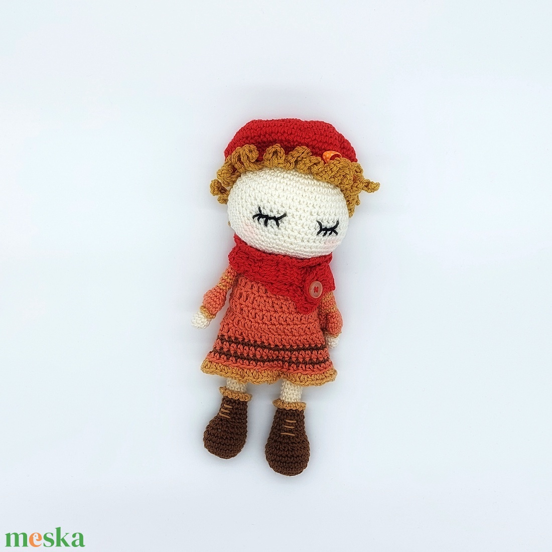 Amigurumi csukott szemű kislány  - játék & sport - baba & babaház - baba - Meska.hu