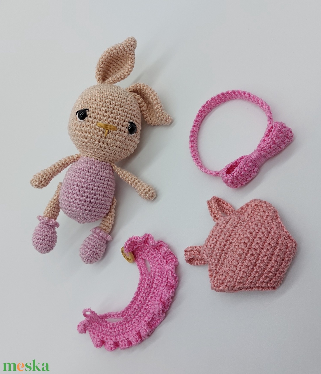 Rózsaszín ruhás öltöztethető amigurumi nyuszika - játék & sport - plüssállat & játékfigura - nyuszi - Meska.hu Rózsaszín ruhás öltöztethető amigurumi nyuszika - játék & sport - plüssállat & játékfigura - nyuszi - Meska.hu
