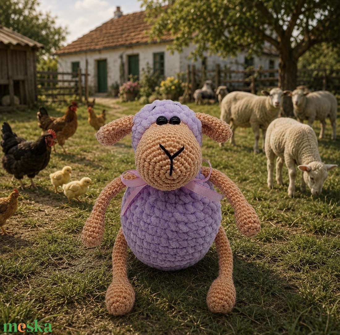 Pihe-puha amigurumi bárányka - játék & sport - plüssállat & játékfigura - plüss bárány - Meska.hu
