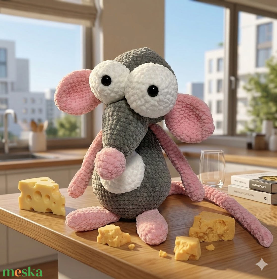 Vicces nagy szemű amigurumi patkány - játék & sport - plüssállat & játékfigura - más figura - Meska.hu