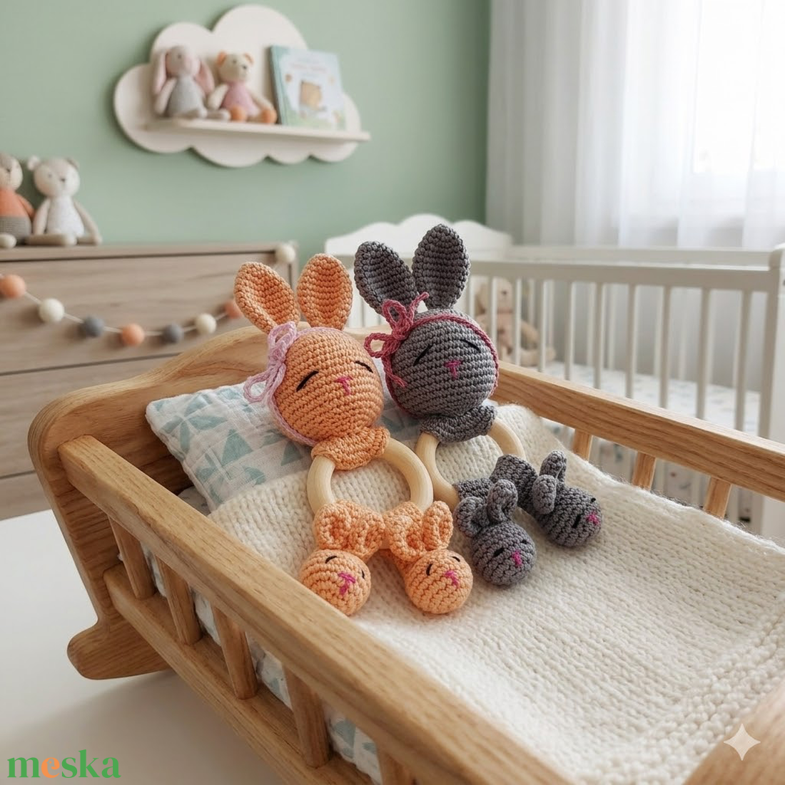 Boldog babavilág Amigurumi nyuszis csörgők - baba - mama - baba játékok - csörgő - Meska.hu