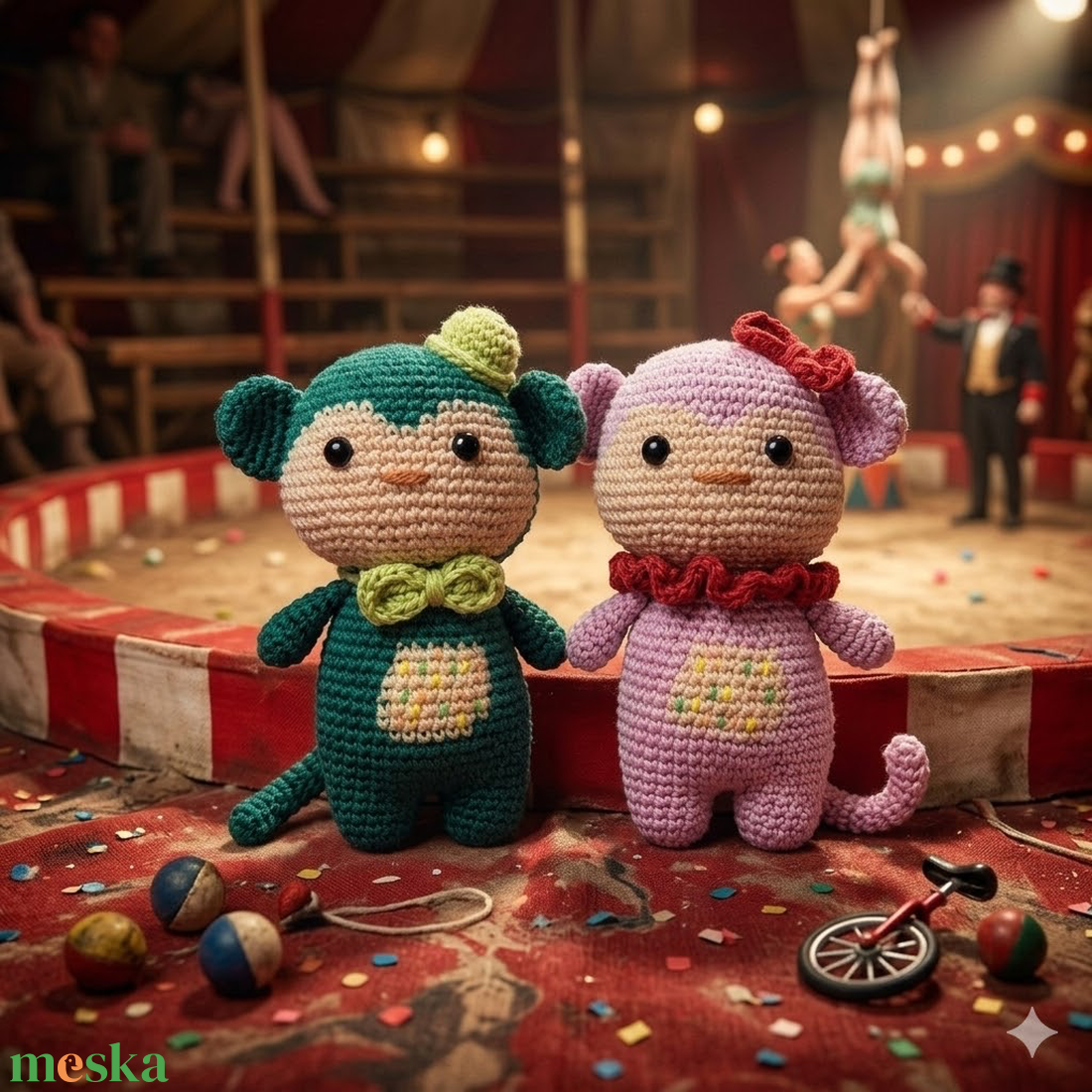 Kettős játszma Amigurumi majmocskák (Ikrek horoszkóp figurák) - játék & sport - plüssállat & játékfigura - majom - Meska.hu