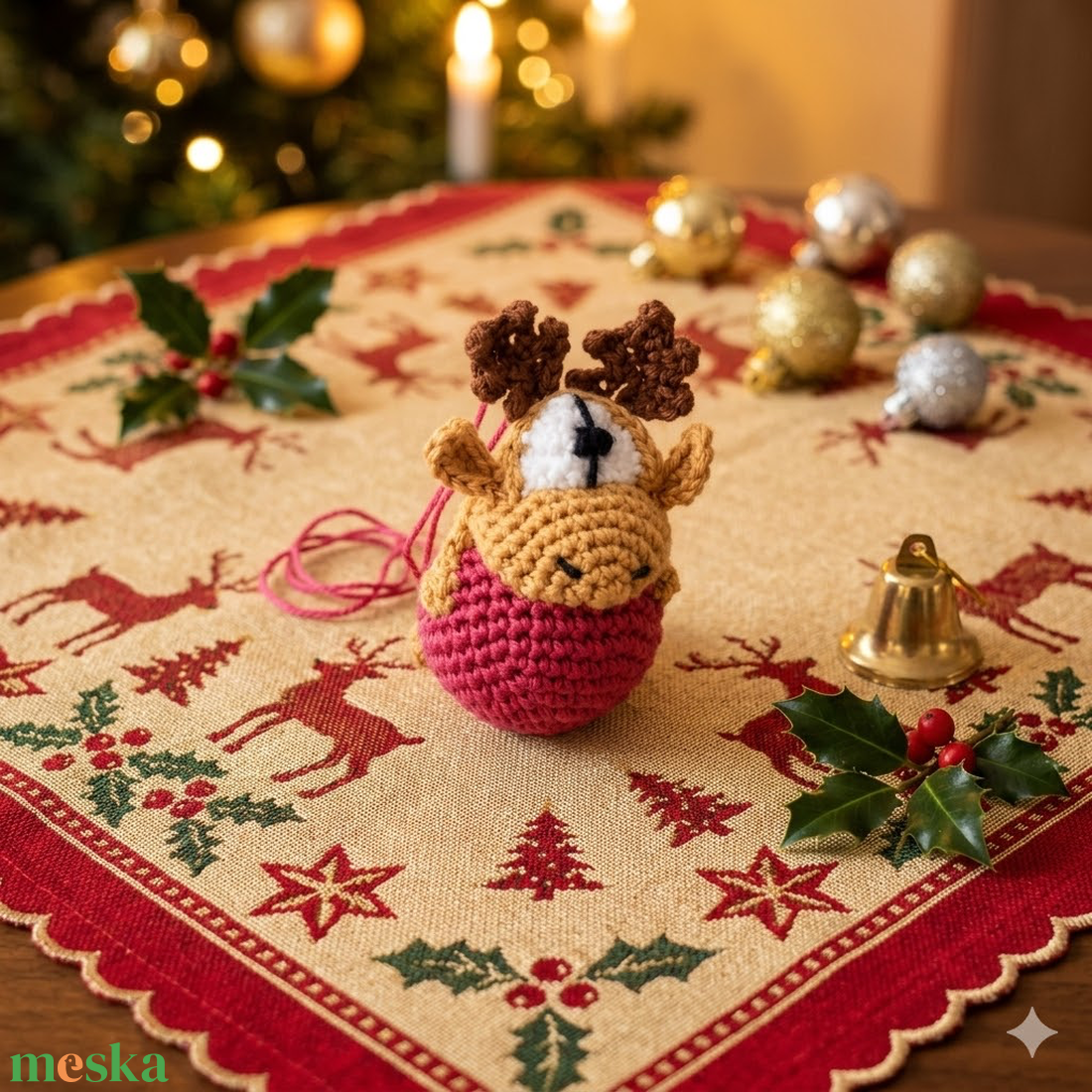 Az ünnep varázsa Amigurumi rénszarvasos karácsonyfadísz - karácsony - karácsonyi lakásdekoráció - karácsonyfadíszek - Meska.hu