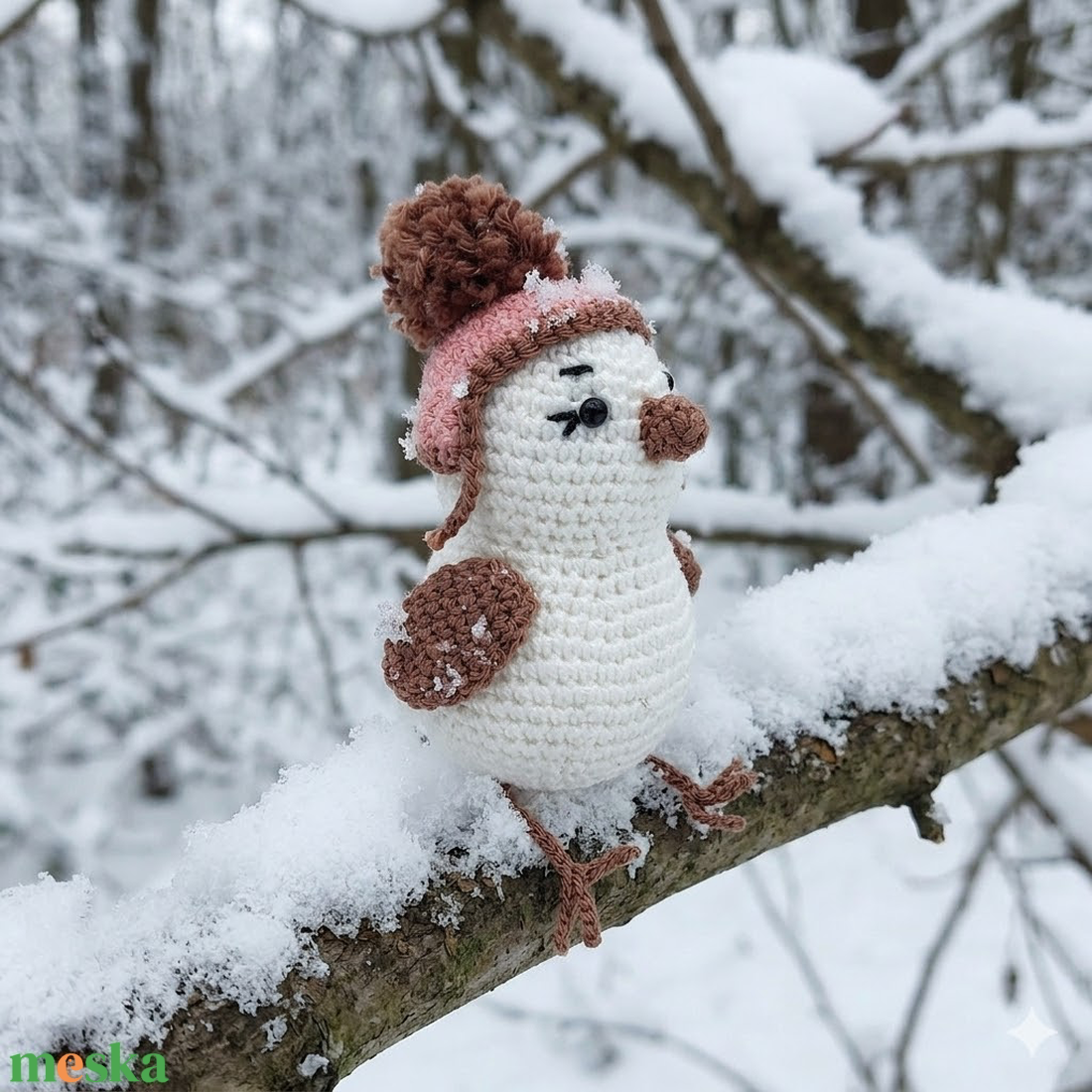 Amigurumi hómadárka - játék & sport - plüssállat & játékfigura - madár - Meska.hu