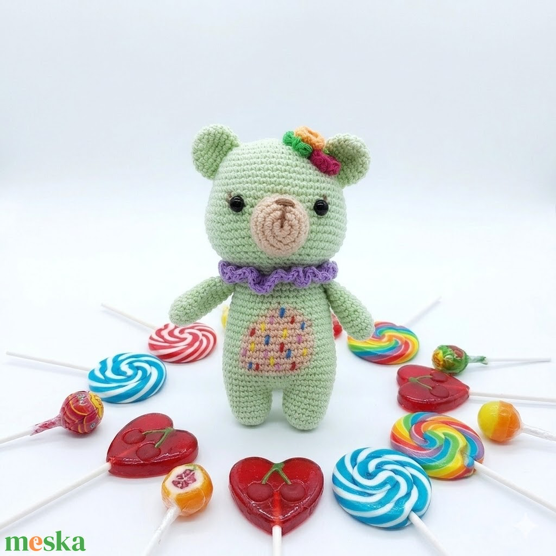 Friss fuvallatok Amigurumi zöld maci (Szűz horoszkóp figura) - játék & sport - plüssállat & játékfigura - maci - Meska.hu