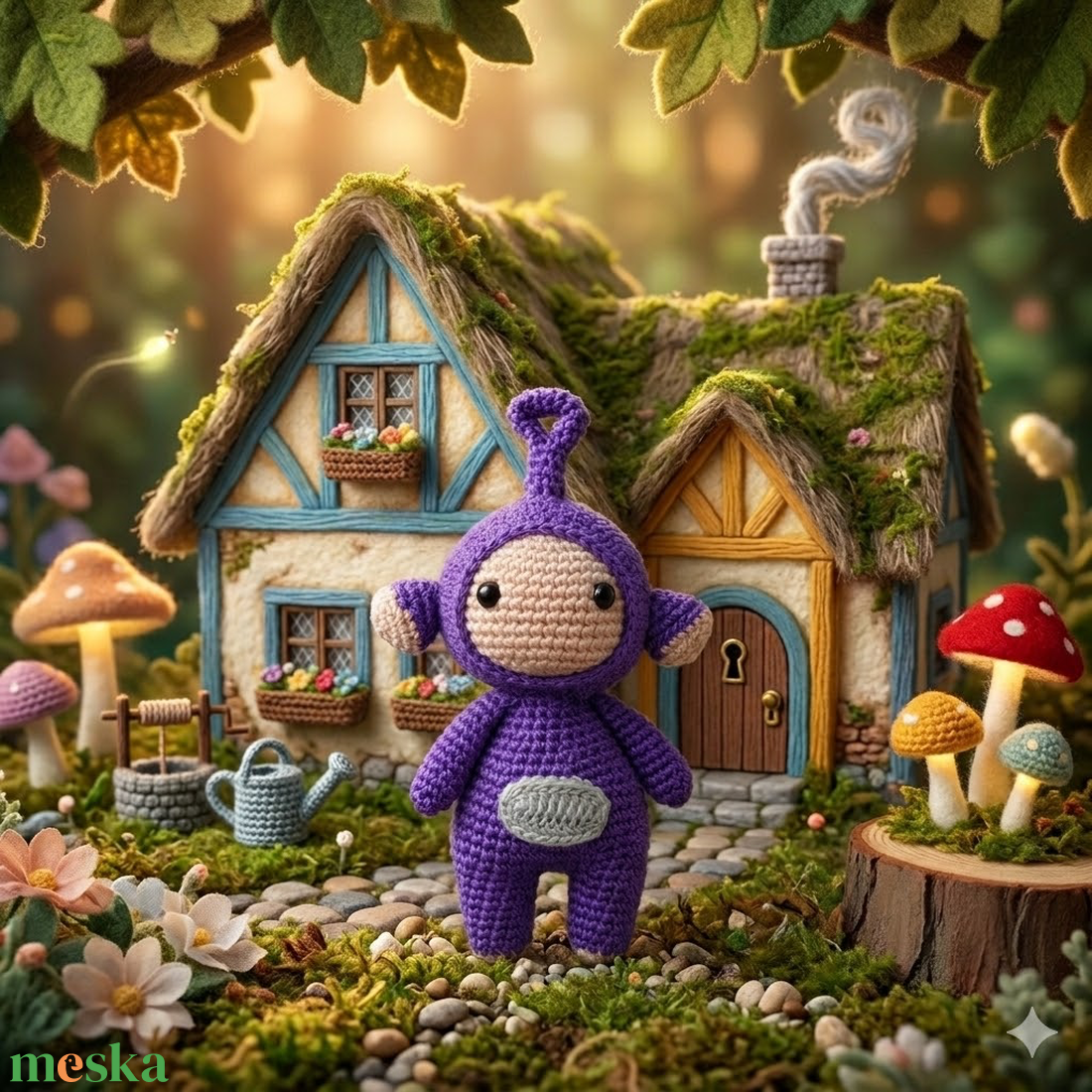 Lila kis amigurumi figura - játék & sport - plüssállat & játékfigura - plüss mesefigurák - Meska.hu