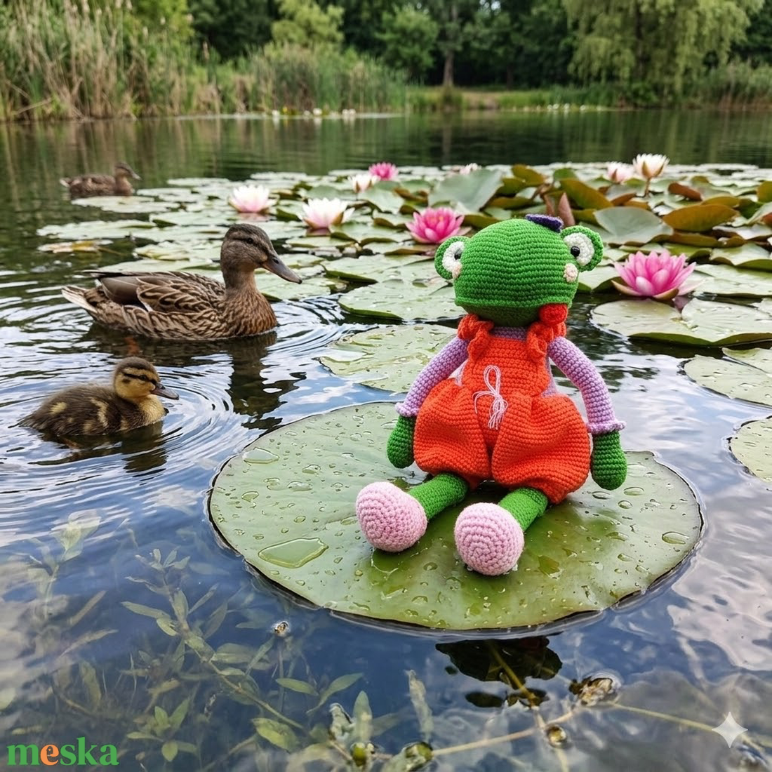 Amigurumi béka lányka - játék & sport - plüssállat & játékfigura - béka - Meska.hu