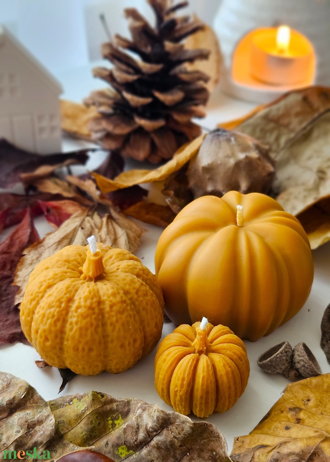 PUMPKIN CANDLE SET - tök gyertya szett - színes - otthon & életmód - gyertya, illat, aroma - gyertya - Meska.hu