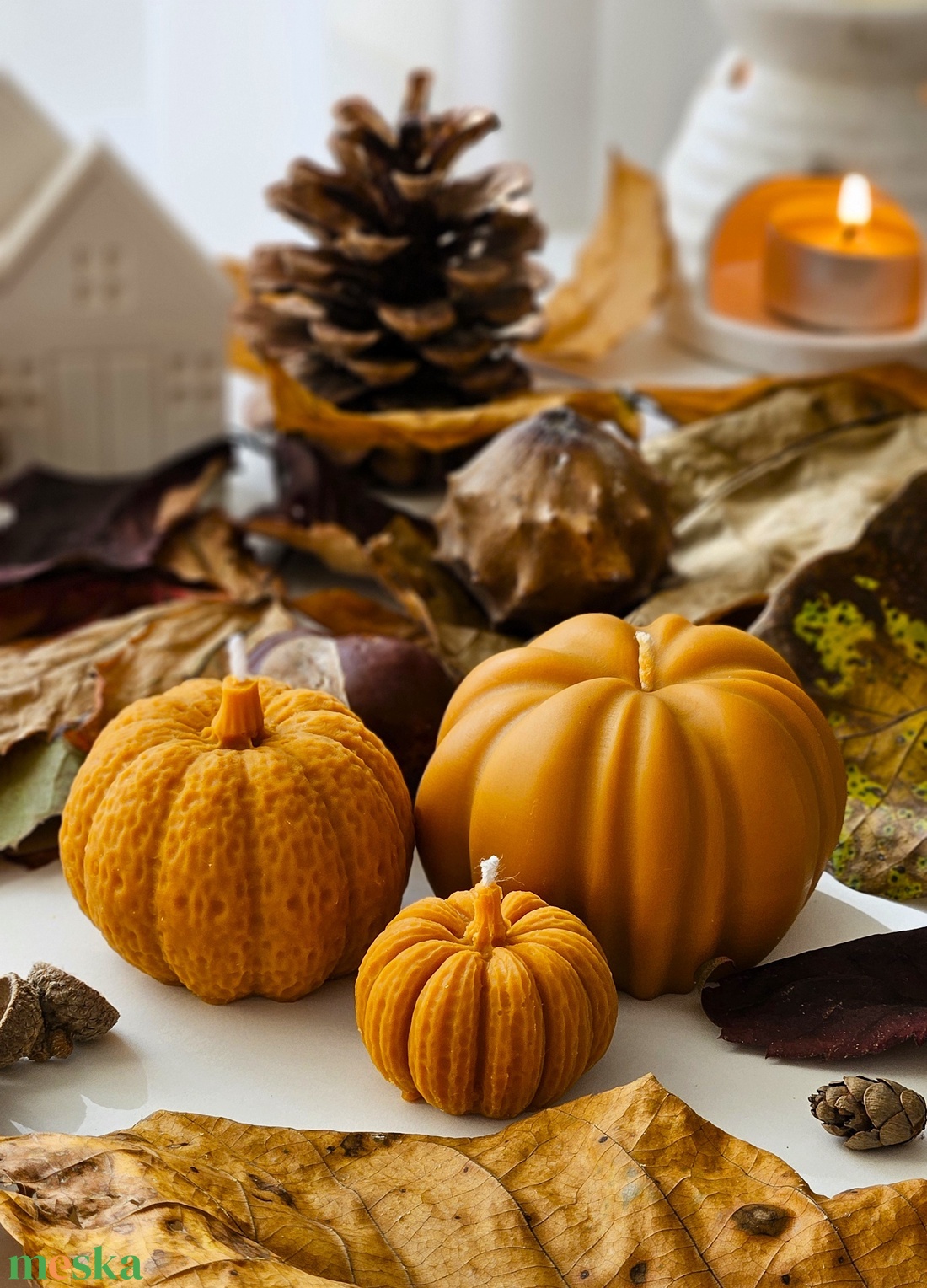 PUMPKIN CANDLE SET - tök gyertya szett - színes - otthon & életmód - gyertya, illat, aroma - gyertya - Meska.hu