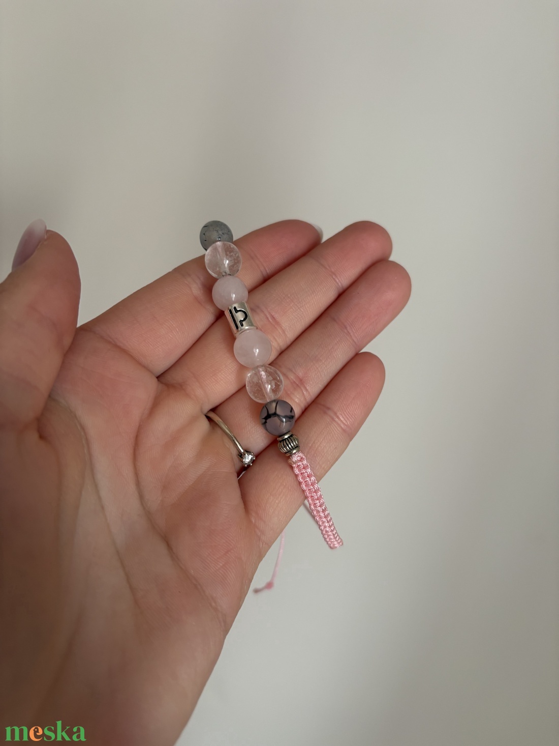 Egyedi ásványos makramé karkötő - ékszer - karkötő - ásványkarkötő - Meska.hu