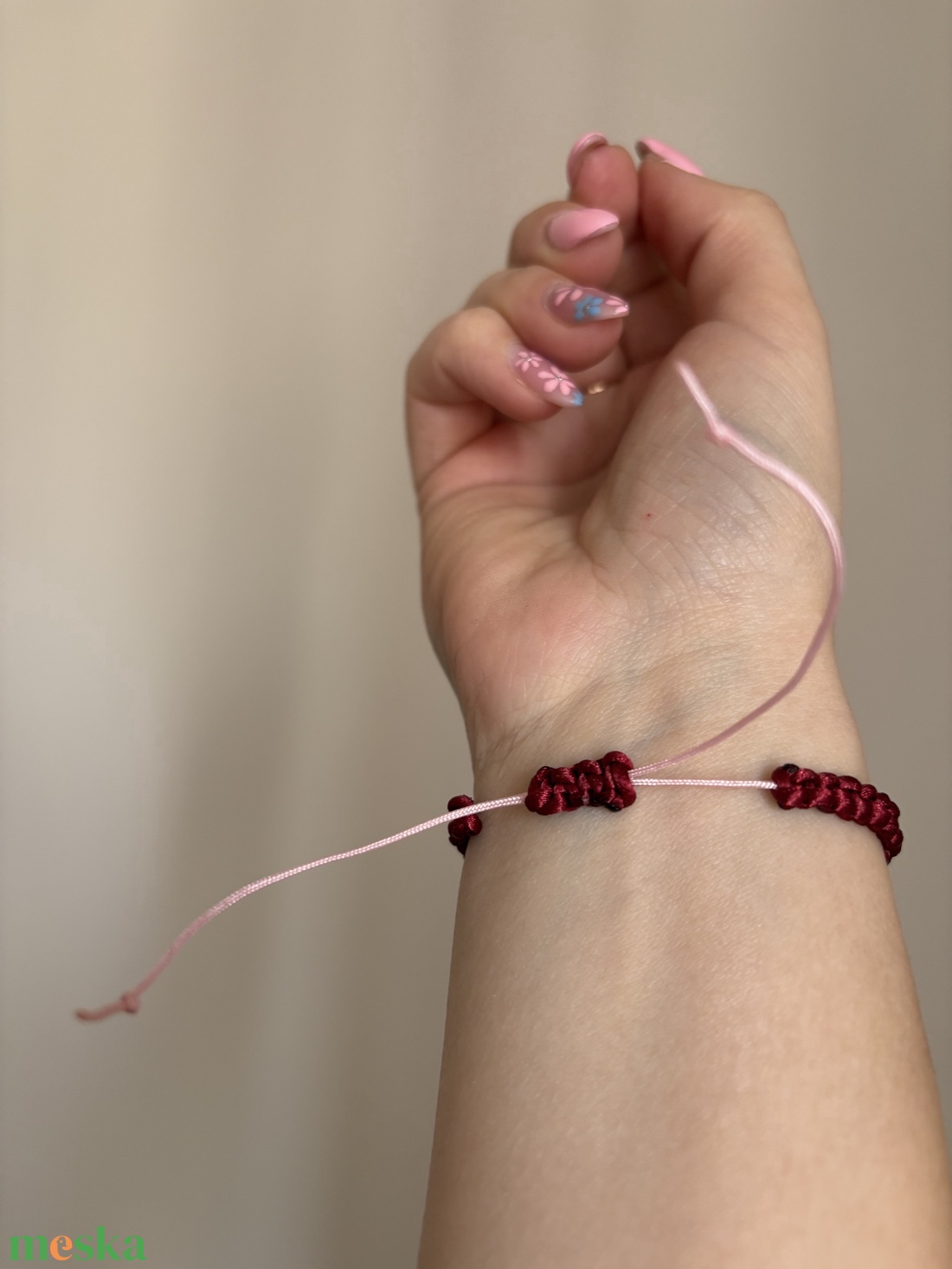 Gyöngyös makramé karkötő - ékszer - karkötő - fonott karkötő - Meska.hu