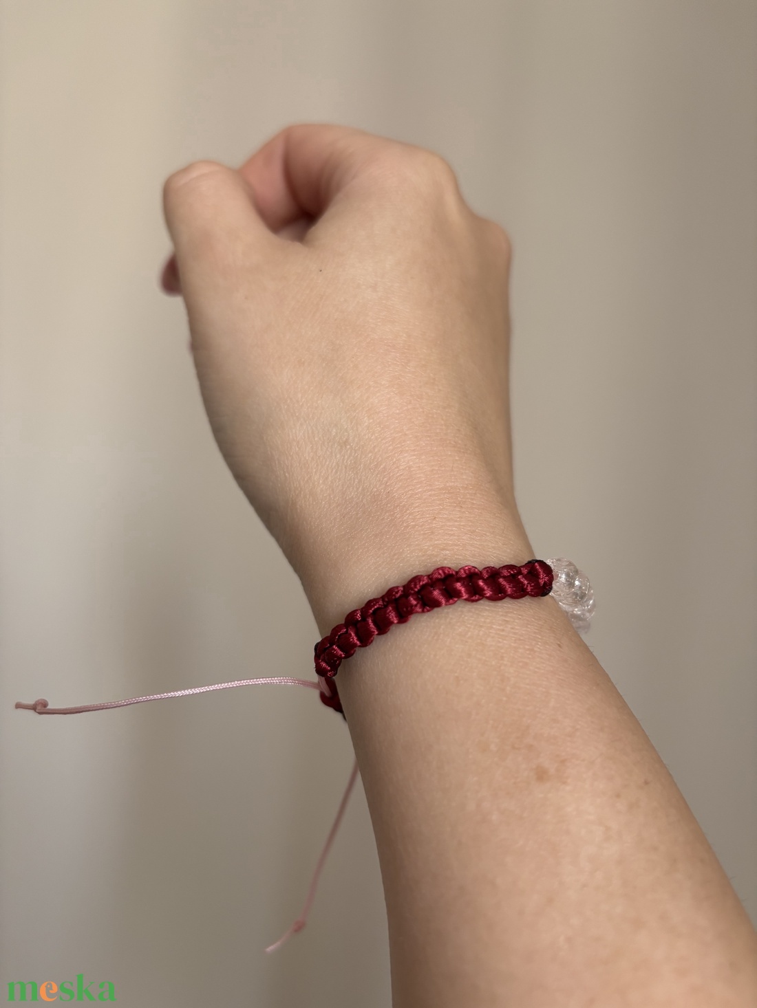 Gyöngyös makramé karkötő - ékszer - karkötő - fonott karkötő - Meska.hu