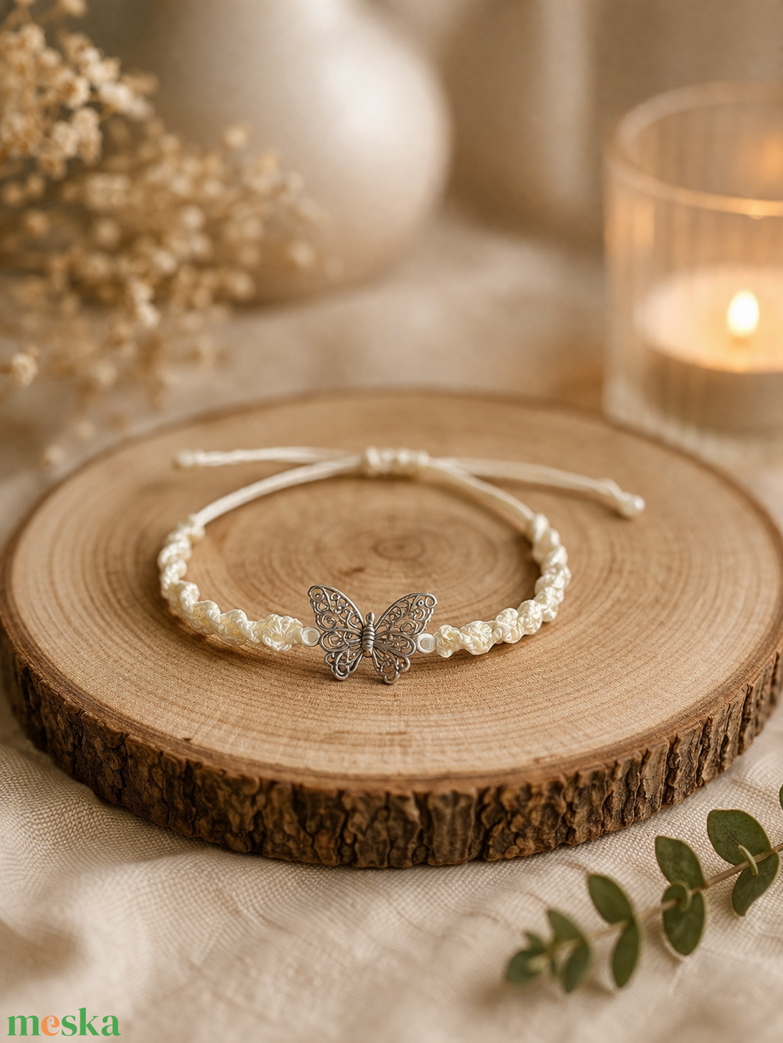 Spirálcsomós pillangós karkötő - ékszer - karkötő - fonott karkötő - Meska.hu