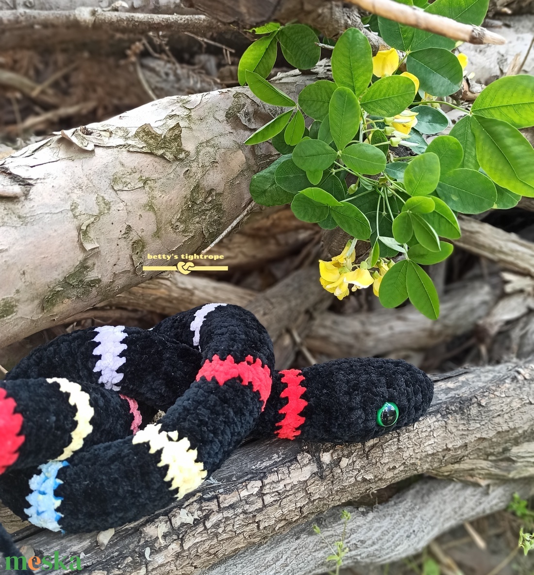 Horgolt kígyó  - játék & sport - plüssállat & játékfigura - más figura - Meska.hu