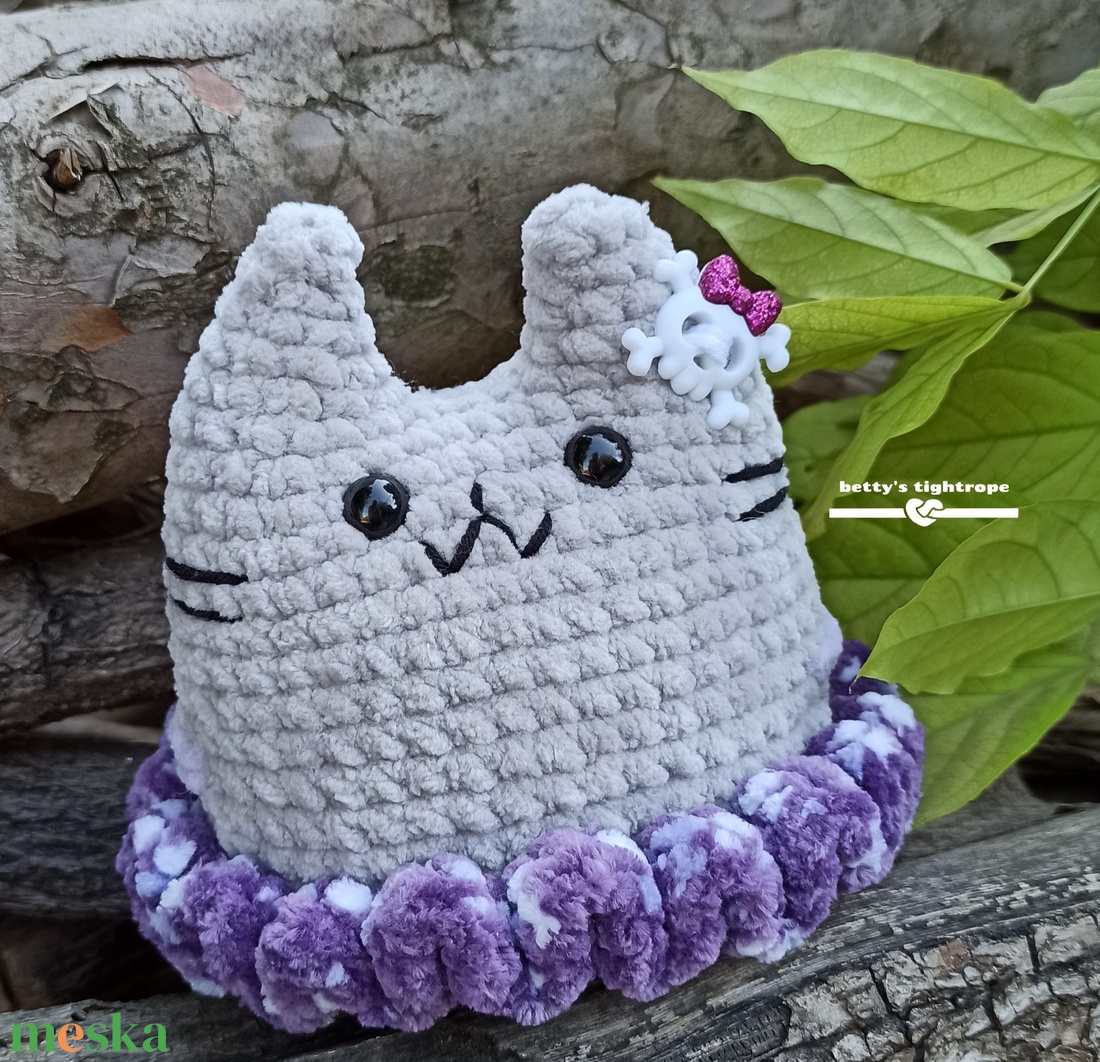 Horgolt plüss Pusheen cica  - játék & sport - plüssállat & játékfigura - cica - Meska.hu