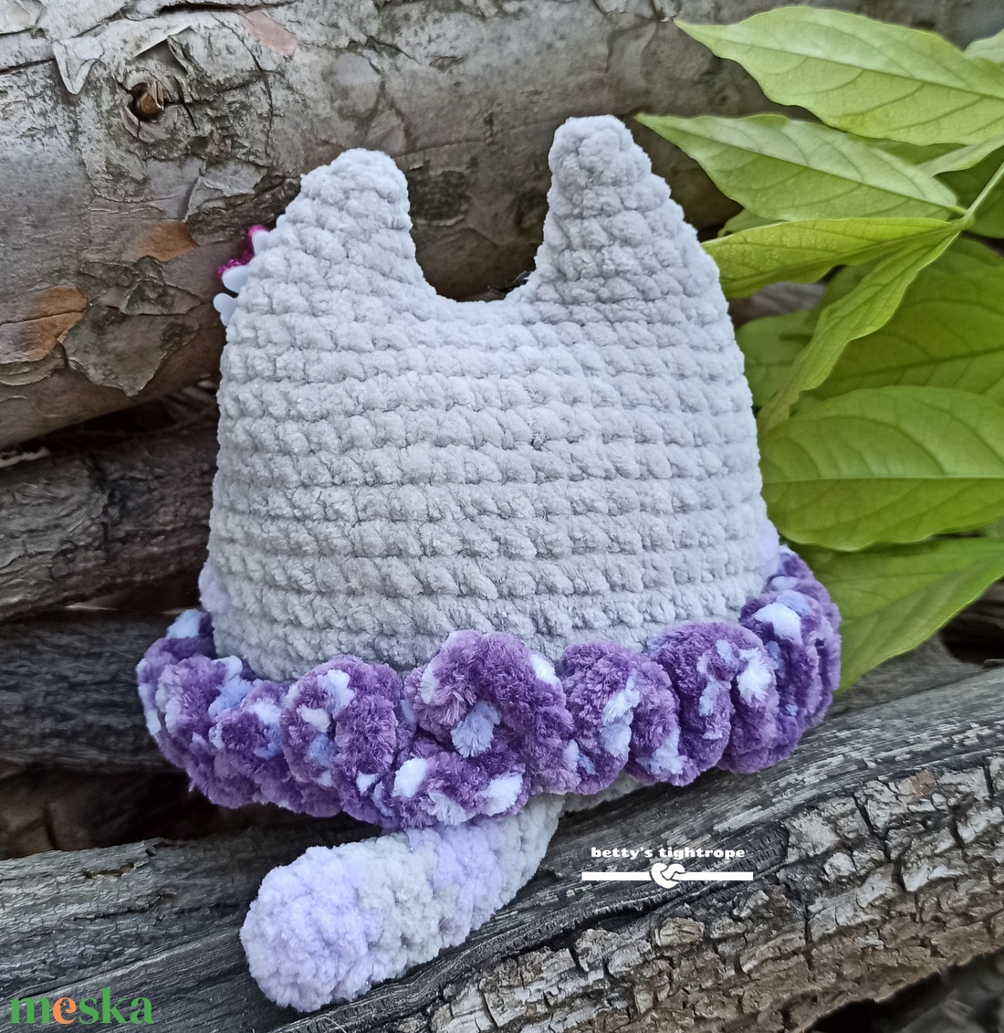 Horgolt plüss Pusheen cica  - játék & sport - plüssállat & játékfigura - cica - Meska.hu