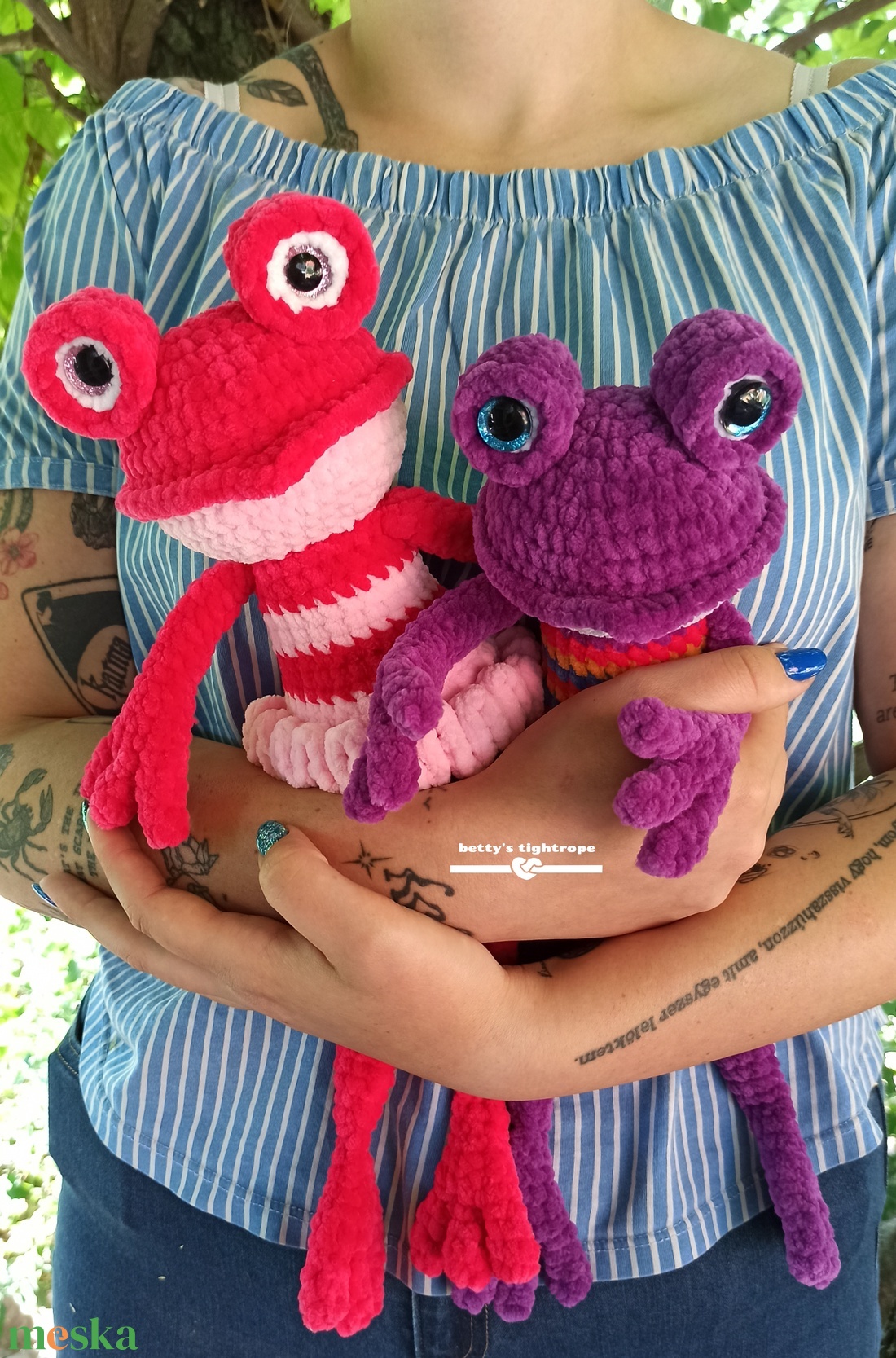 Horgolt béka  - játék & sport - plüssállat & játékfigura - béka - Meska.hu