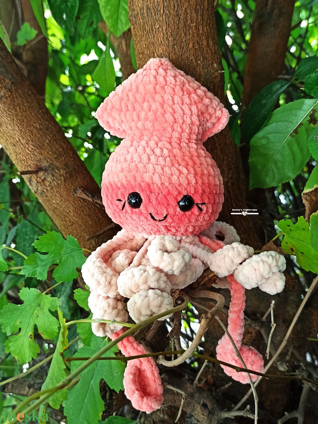 Horgolt tintahal  - játék & sport - plüssállat & játékfigura - polip - Meska.hu