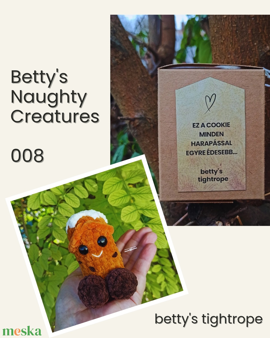 Horgolt cookie kuki - játék & sport - plüssállat & játékfigura - más figura - Meska.hu